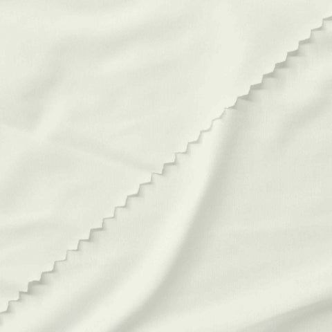 Polyester Stretch Milk Silk Knit Fabric, 110 gsm, 165 cm — White