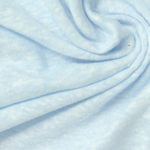 Light Blue Marl Jersey Knit, Linen-Poly