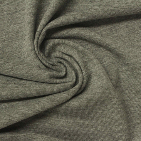 Heathered Grey Marl Jersey Knit, Poly-Cotton, 140 gsm
