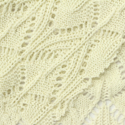 Cream Openwork Pointelle Knit, Poly-Cotton, 340 gsm, 150 cm