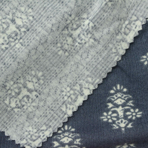 White Floral Pointelle Knit, Polyester