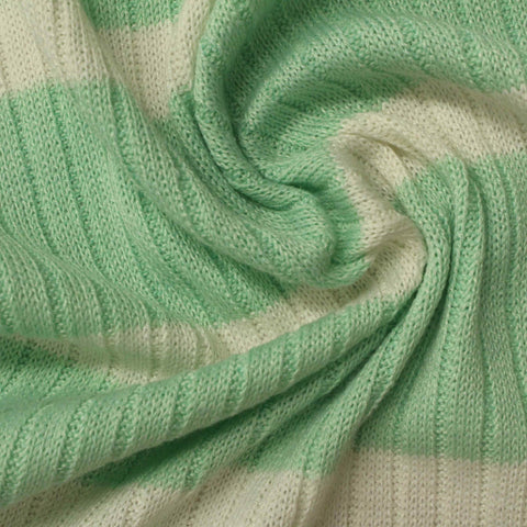Light Green Check Rib Knit, Polyester