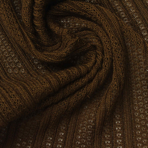 Brown Openwork Pointelle Knit, Polyester