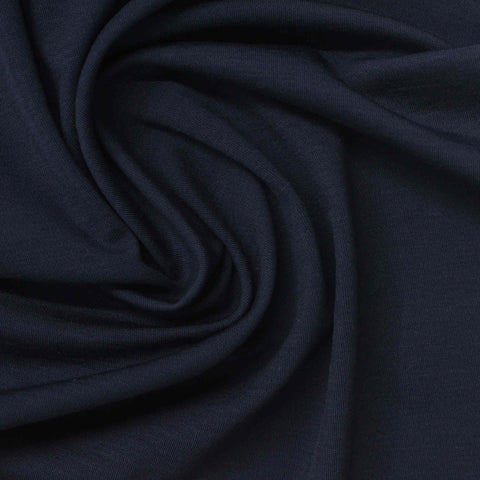 Tencel Lyocell Stretch Interlock Knit Fabric, 185 gsm, 165 cm — Navy