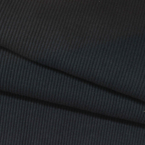 Dark Charcoal Rib Knit, Cotton