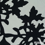 Black Floral Linen-Look, Polyester, 250 gsm — photo 1