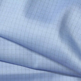 Light Blue Tone-on-Tone Check Twill, Poly-Cotton — photo 1
