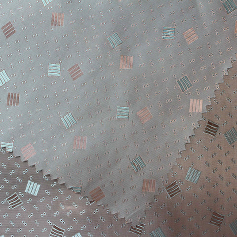 Blue Squares Jacquard, Poly-Viscose