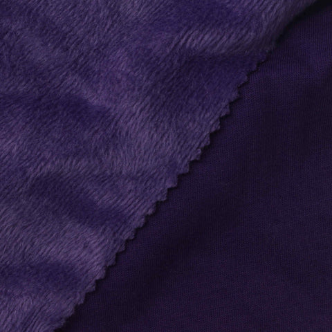 Polyester Cotton Stretch Velvet Fabric, 360 gsm, 155 cm — Purple