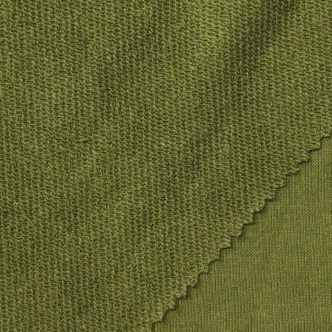 Cotton Polyester French Terry Fabric, 280 gsm, 160 cm — Green