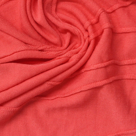 Jacquard Polyester Viscose Jersey Knit Fabric, 175 gsm, 180 cm — Red