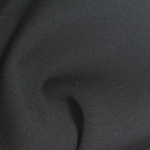 Polyester Viscose Stretch Scuba Knit Fabric, 380 gsm, 160 cm — Black, ref EF-274485