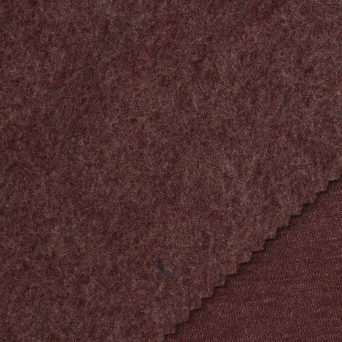 Heather Brushed Cotton Polyester French Terry Fabric, 273 gsm, 178 cm — Red