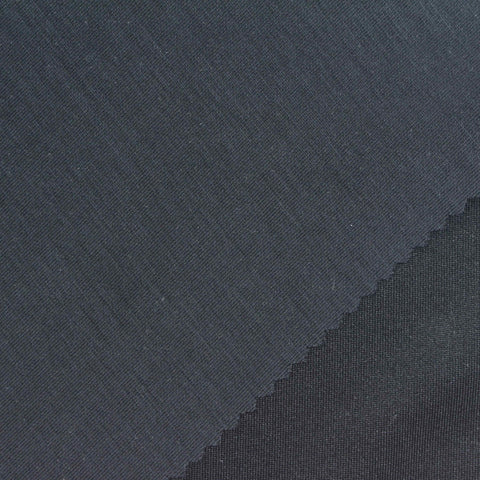 Washed Polyester Modal Stretch Scuba Knit Fabric, 220 gsm, 165 cm — Navy
