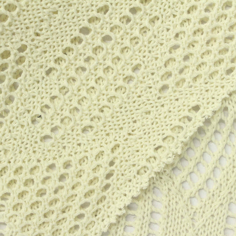 Cream Diamond Pointelle Knit, Poly-Cotton, 290 gsm