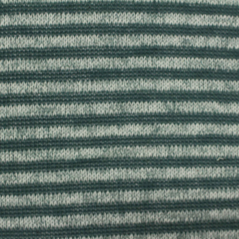 Dark Green Horizontal-Stripe Chunky Knit, Polyester, 150 gsm