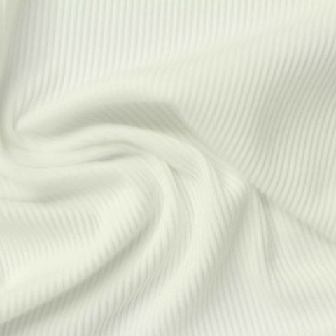 Brushed Modal Stretch Rib Knit Fabric, 260 gsm, 160 cm — White