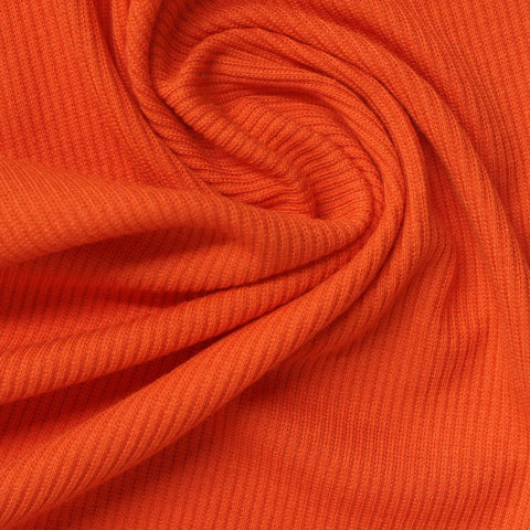 Viscose Stretch Rib Knit Fabric, 270 gsm, 120 cm — Orange