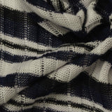 Navy Horizontal-Stripe Rib Knit, Polyester, 120 gsm — photo 1