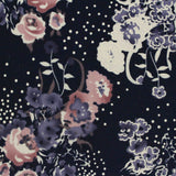 White Floral Linen-Look, Polyester, 244 gsm — photo 1