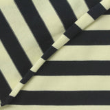 Black Horizontal-Stripe Jersey Knit, Cotton, 238 gsm — photo 1