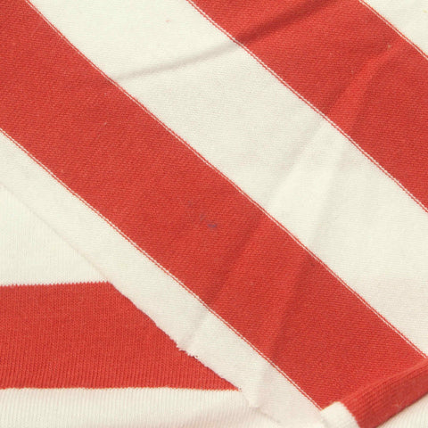 Red Horizontal-Stripe Jersey Knit, Cotton, 160 gsm