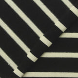 White Horizontal-Stripe Jersey Knit, Poly-Cotton — photo 1
