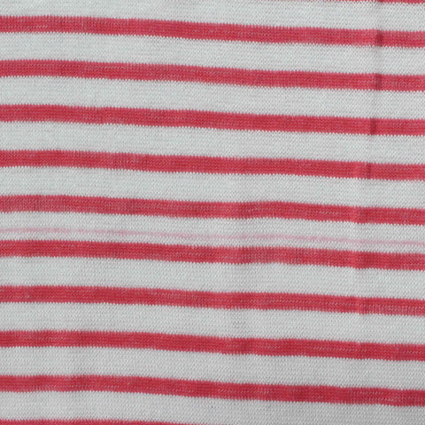 Pink Horizontal-Stripe Rib Knit, Viscose-Poly, 119 gsm