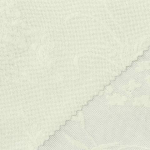 White Tone-on-Tone Floral Jacquard, Polyester, 160 gsm