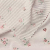 Pink Floral Rib Knit, Polyester — photo 1