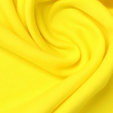 Cotton Stretch Interlock Knit Fabric, 290 gsm, 155 cm — Yellow