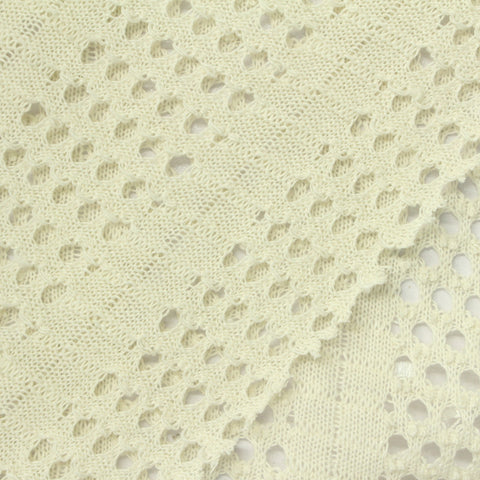 Cream Openwork Chunky Knit, Poly-Cotton, 200 gsm