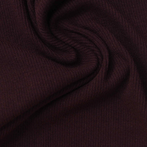 Dark Burgundy Rib Knit, Cotton
