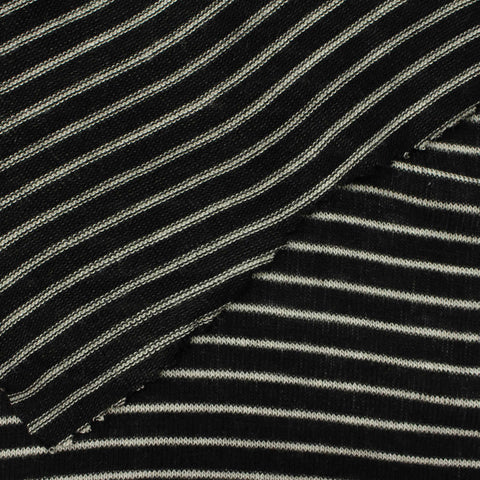 Black Horizontal-Stripe Knit, Viscose, 115 gsm, 140 cm, ref EF-218430