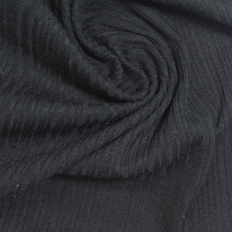 Black Rib Knit, Poly-Viscose
