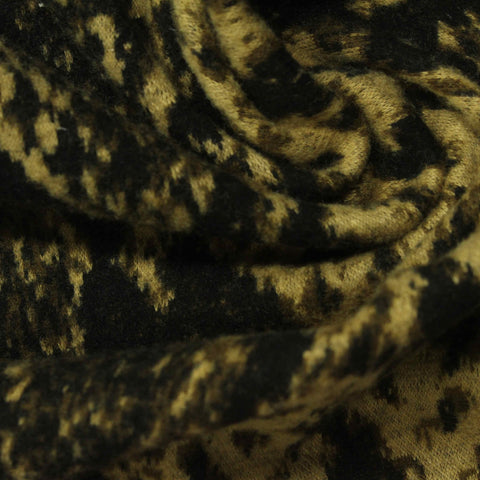 Black Animal Print Interlock Knit, Polyester, 320 gsm