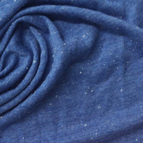 Blue Marl Jersey Knit, Poly-Viscose, 130 gsm