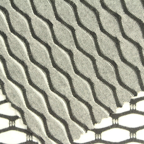 Jacquard Polyester Viscose Stretch Jersey Knit Fabric, 220 gsm, 160 cm — Grey
