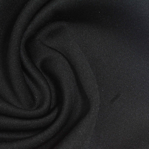 Washed Polyester Modal Stretch Scuba Knit Fabric, 380 gsm, 158 cm — Black