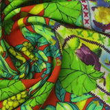 Green Bold-Floral Interlock Knit, Viscose — photo 1