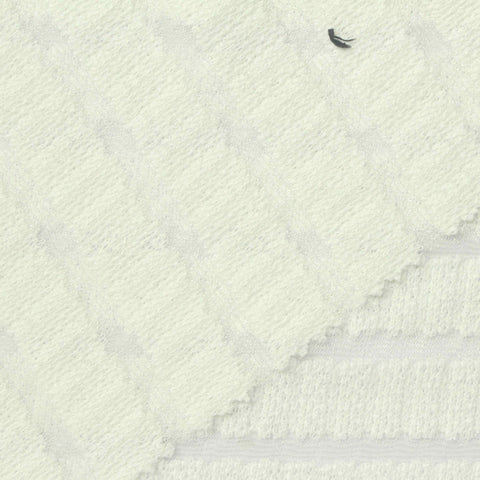 Off-White Horizontal-Stripe Rib Knit, Polyester
