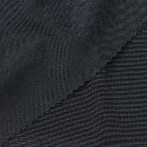 Striped Polyester Stretch Interlock Knit Fabric, 198 gsm, 168 cm — Grey