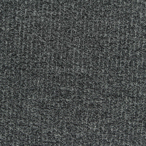 Light Grey Heathered-Marl Rib Knit, Poly-Viscose, 166 gsm