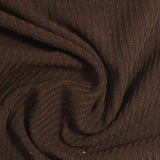 Polyester Stretch Rib Knit Fabric, 270 gsm, 144 cm — Brown — photo 1