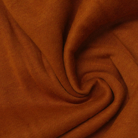 Brushed Polyester Cotton French Terry Fabric, 275 gsm, 185 cm — Brown