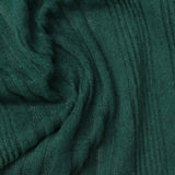 Dark Green Vertical-Stripe Rib Knit, Polyester, 230 gsm — photo 1
