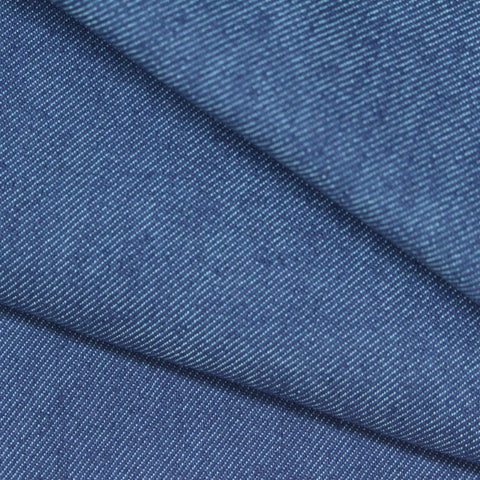 Cotton Polyester Stretch Twill Fabric, 325 gsm, 125 cm — Blue