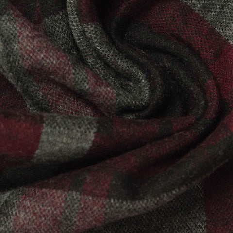 Dark Grey Bold-Plaid Jacquard, Poly-Viscose