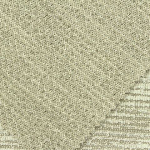 Off-White Horizontal-Stripe Bouclé, Poly-Cotton