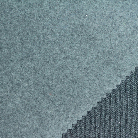 Brushed Polyester Cotton Chunky Knit Fabric, 275 gsm, 160 cm — Blue